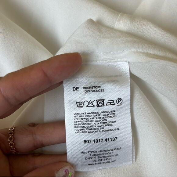 Marc O’ Polo White Ruffle V Neck Top - Picture 9 of 9